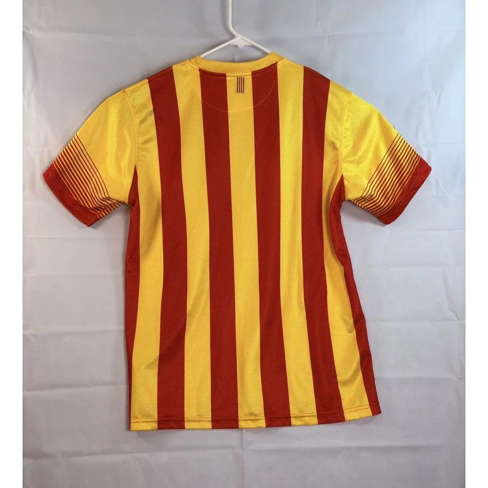 Nike FC Barcelona Dri-FIT Soccer Jersey XL Yellow/Red Qatar Airways O-515